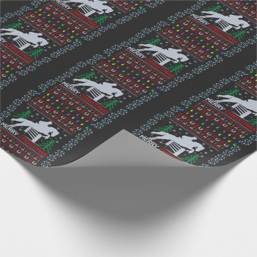 Horseback Riding Jumping Merry Kerstmis Cadeaupapier (Hoek)