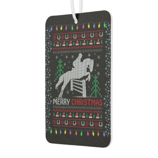 Horseback Riding Jumping Merry Kerstmis Luchtverfrisser (Links)