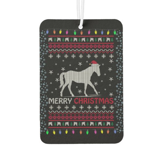 Horseback Riding Jumping Merry Kerstmis Luchtverfrisser (Achterkant)