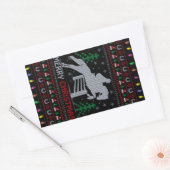 Horseback Riding Jumping Merry Kerstmis Rechthoekige Sticker (Envelop)