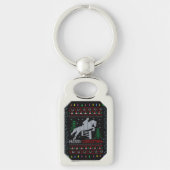 Horseback Riding Jumping Merry Kerstmis Sleutelhanger (Voorkant)