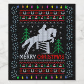 Horseback Riding Jumping Merry Kerstmis Wijn Etiket (Enkel label)