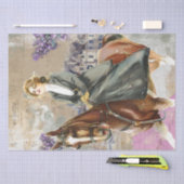 Horseback Riding Lady Floral-ontkoppeling Tissuepapier (Craft)