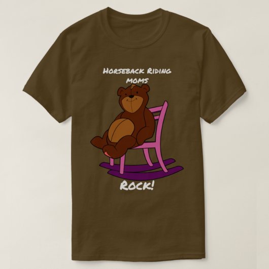 Horseback Riding Moms Rock Beer in Paars en roze T-shirt (Design voorkant)