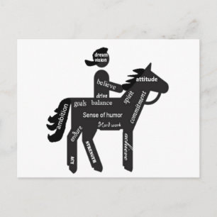 Horseback Riding, Motivatie woorden, sport Briefkaart