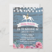 Horseback Riding Pink Floral Horse Birthday Kaart (Voorkant)