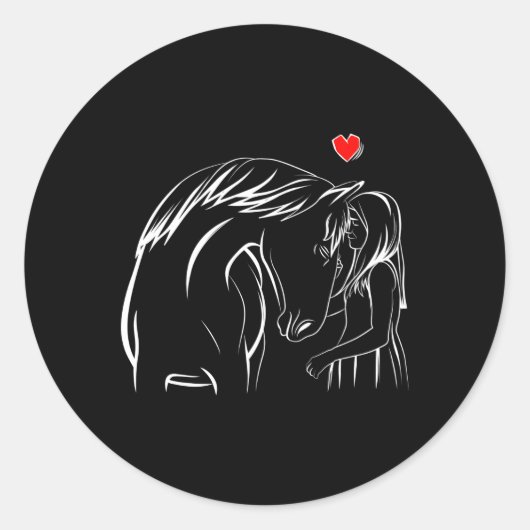 Horseback Riding Ronde Sticker (Voorkant)