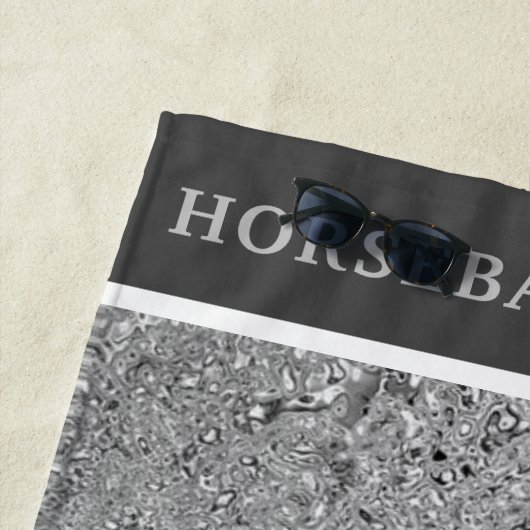 Horseback Riding Shiny Silver Beach Towel Strandlaken (In situ)