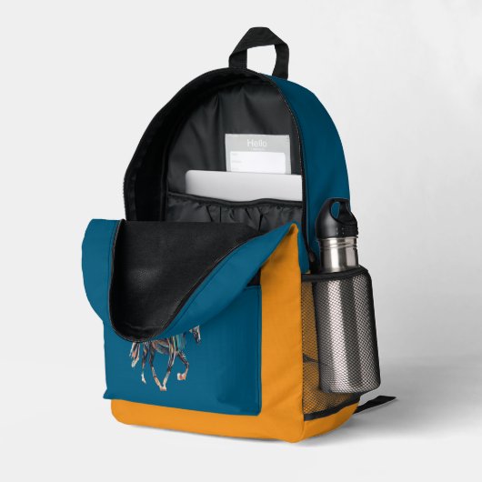 HorseBackpack/Bag Bedrukte Rugzak (Achterkan Hoek Rechts (Open))