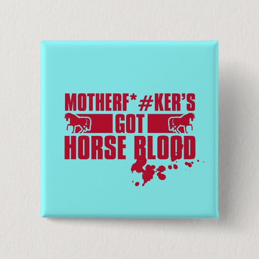 Horsebloed Vierkante Button 5,1 Cm (Voorkant)