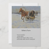 Horsedrawn Sleigh in Polen Kaart (Voorkant)