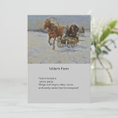 Horsedrawn Sleigh in Polen Kaart (Staand voorkant)