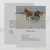 Horsedrawn Sleigh in Polen Kaart (Voorkant / Achterkant)