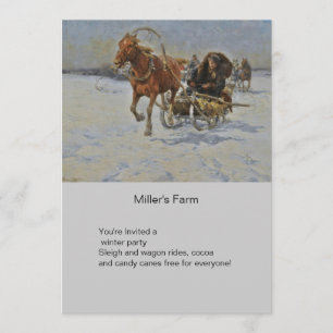 Horsedrawn Sleigh in Polen Kaart