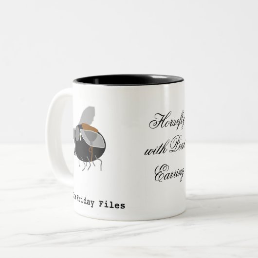 Horsefly met Pearl Earring Tweekleurige Koffiemok (Voorkant links)
