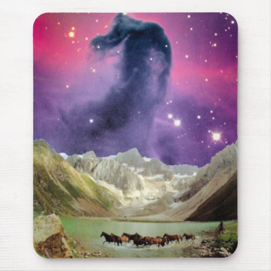 Horsehead Nebula over looppaarden Muismat (Voorkant)