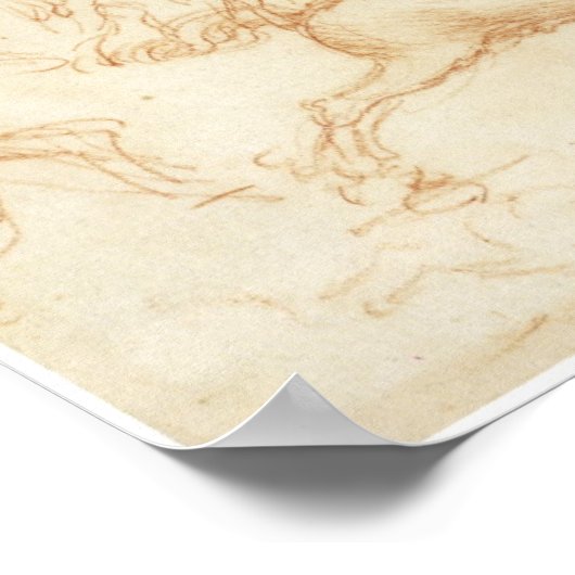 Horseman Galloping, Leonardo da Vinci Poster (Hoek)