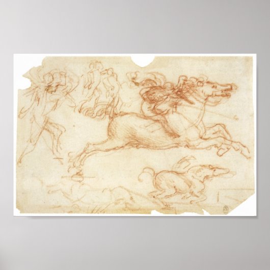 Horseman Galloping, Leonardo da Vinci Poster (Voorkant)