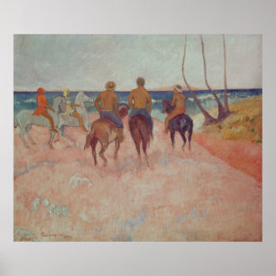 Horseman op de strand van 1902 poster