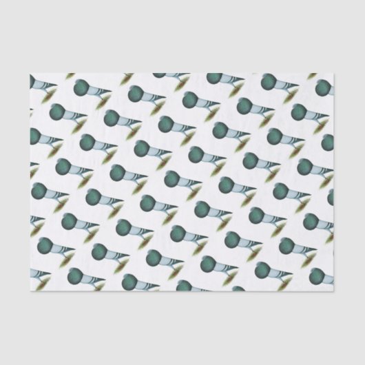 Horseman Pouter Pigeon Blue Tissuepapier (Voorkant)