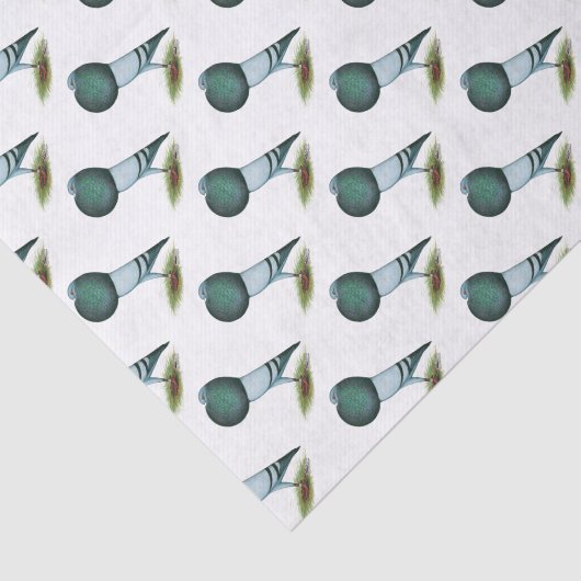 Horseman Pouter Pigeon Blue Tissuepapier (Detail)