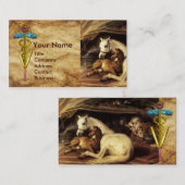 HORSEN, ANDERE DIEREN, CADUCEUS VETERINAIR SYMBOOL VISITEKAARTJE (Voorkant / Achterkant)
