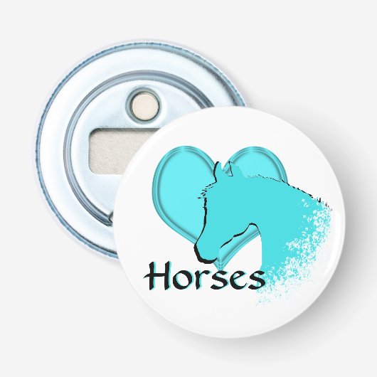 Horsen III (aqua) Button Flesopener (Voorkant)