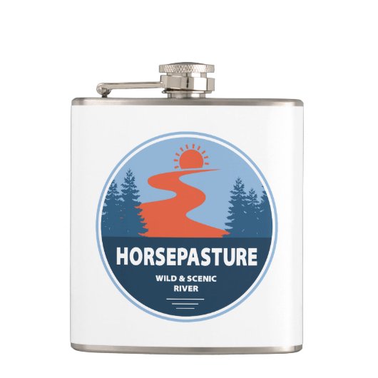 Horsepasture Wild en Schilderachtig River North Ca Heupfles (Voorkant)