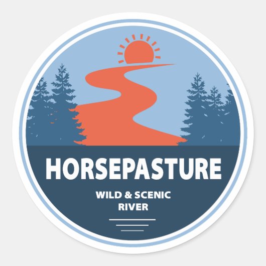 Horsepasture Wild en Schilderachtig River North Ca Ronde Sticker (Voorkant)