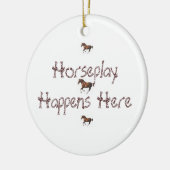 Horseplay gebeurt hier keramisch ornament (Links)