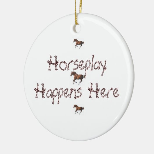 Horseplay gebeurt hier keramisch ornament (Links)