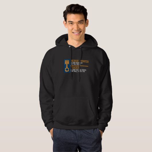 Horsepower Vs Torque I Diesel Car Mechanic Hoodie (Voorkant volledig)