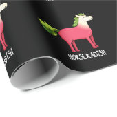 Horseradish Funny Horse Pun Dark BG Cadeaupapier (Rol Hoek)