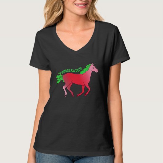 Horseradish Horse  Animal Farming Radish Vegetable T-shirt (Voorkant)