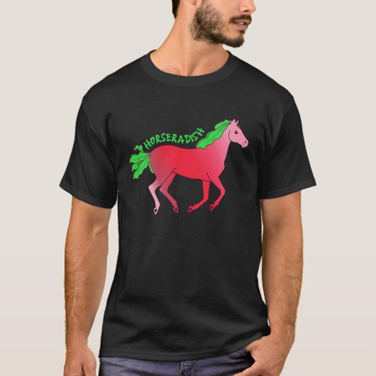 Horseradish Horse  Animal Farming Radish Vegetable T-shirt (Voorkant)