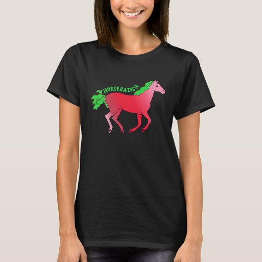 Horseradish Horse  Animal Farming Radish Vegetable T-shirt (Voorkant)