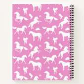Horseriding Custom Naam Paardensport Gift Roze Notitieboek (Achterkant)