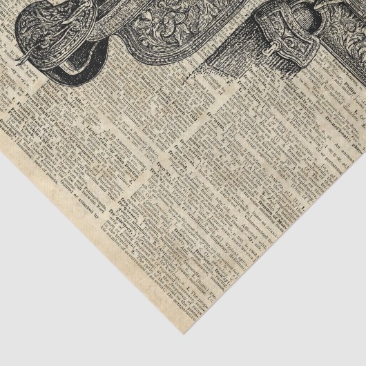 Horseriding Saddle Dictionary Art Tissuepapier (Detail)