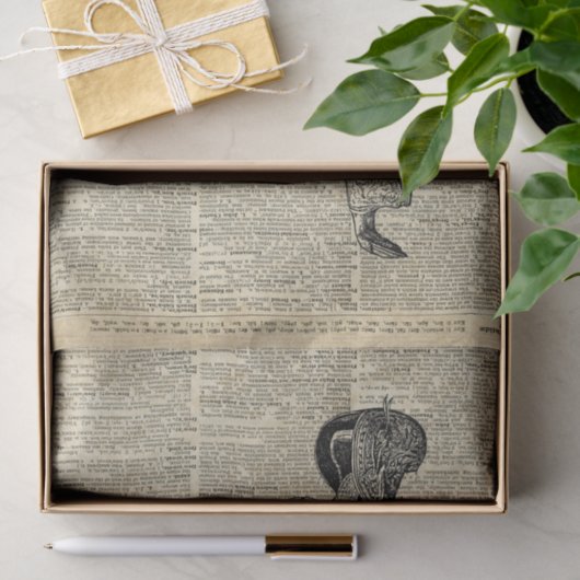 Horseriding Saddle Dictionary Art Tissuepapier (Geschenk)