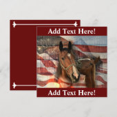 Horses American Flag Rustic Barn Bedankkaart (Voorkant / Achterkant)