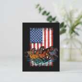 HORSES  AMERIKAANSE VLAG VERWIJDERD BRIEFKAART (Staand voorkant)