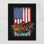 HORSES  AMERIKAANSE VLAG VERWIJDERD BRIEFKAART (Voorkant)