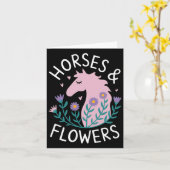 Horses & Flowers - Paard Tiener Paardenliefheb Kaart (Gele Bloem)