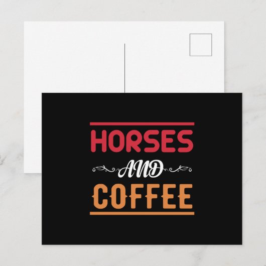 Horses And Coffee Briefkaart (Voorkant / Achterkant)