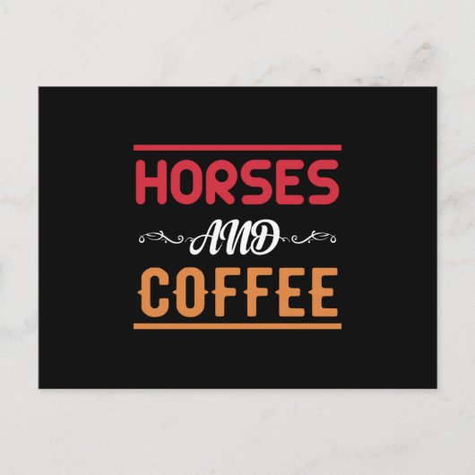Horses And Coffee Briefkaart (Voorkant)