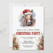 Horses and lassos Christmas party printable invite Kaart (Voorkant)