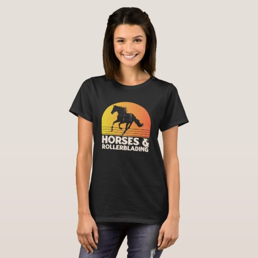 Horses And Rollerblading T-shirt (Voorkant volledig)