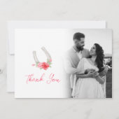 Horses and roses monogram wedding Photos QR Code Bedankkaart (Voorkant)