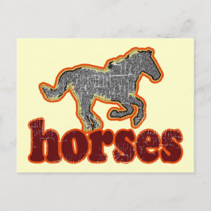horses animal farm country style briefkaart