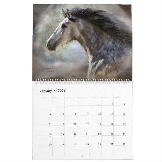 Horses Art Calendar Kalender (Jan 2026)